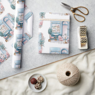 Papier Cadeau Café français esthétique, Vintage,