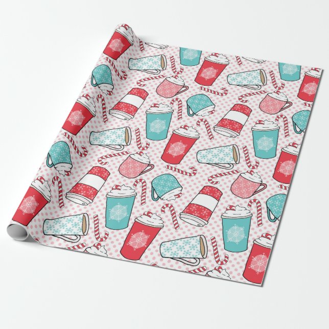 Papier Cadeau Café Latte et sucrerie de Noël (Déroulé)