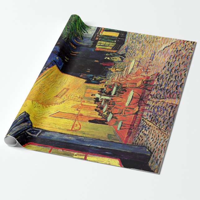 Papier Cadeau Café Terrasse à la nuit par Vincent van Gogh (Déroulé)