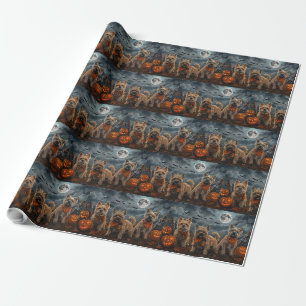 Papier Cadeau Cairn Terrier Halloween Squelettes