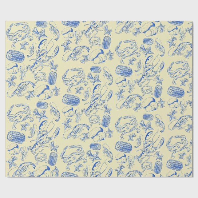 Papier Cadeau Cajun Seafood Boil - Southern Coastal Cadeau Paper (Plat)