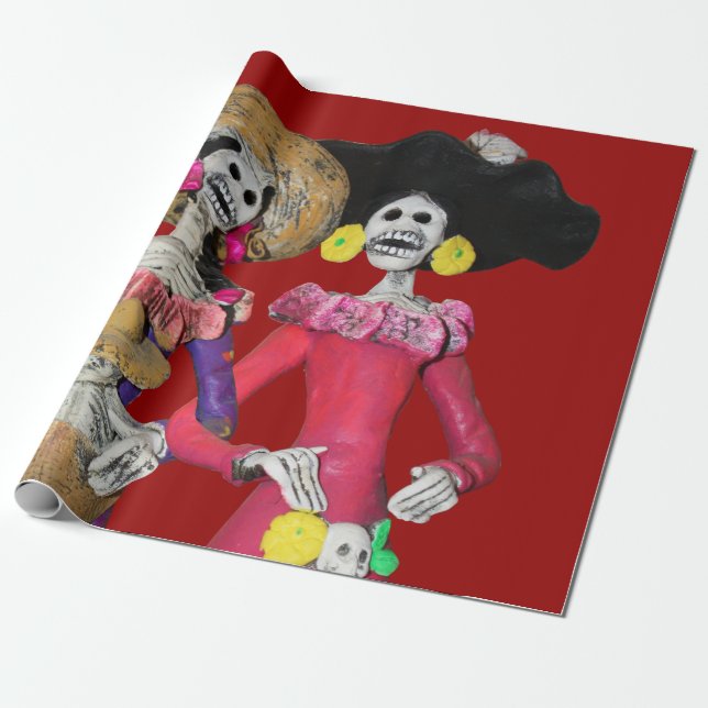Papier Cadeau Calavera Hermanas (Déroulé)