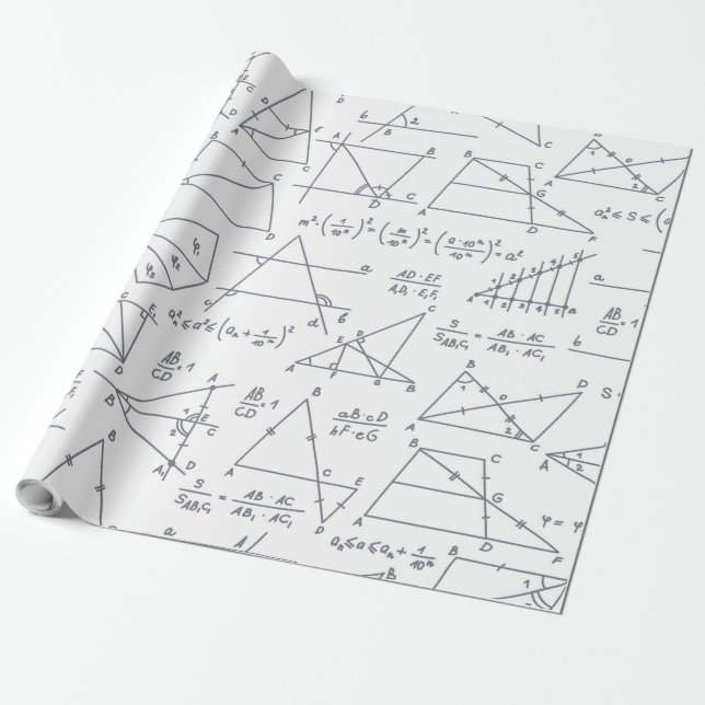 Papier Cadeau Calculs mathématiques Illustrations Professeur d'é (Déroulé)