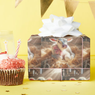 Papier Cadeau Calf Blanc Dans Le Stand De Grange