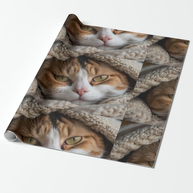Papier Cadeau Calico Cat et couverture (Déroulé)