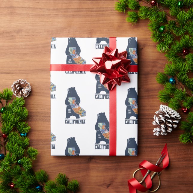 Papier Cadeau California Bear Golden State (Cadeau de vacances)