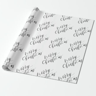 Papier Cadeau Calligraphie minimale et moderne, Joyeux Noël