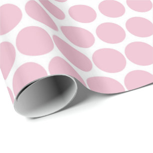 Papier Cadeau Cameo Pink Poka Dot Blanc Moderne