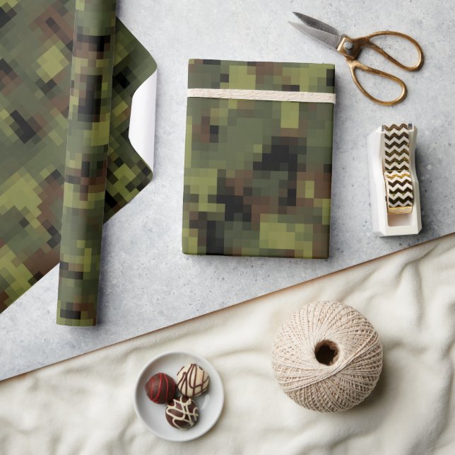 Papier Cadeau Caméra militaire numérique verte (Artisanat)