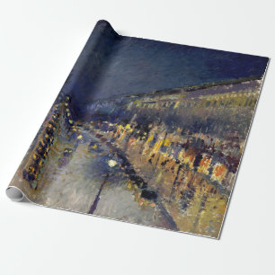 Papier Cadeau Camille Pissarro - Boulevard Montmartre la nuit