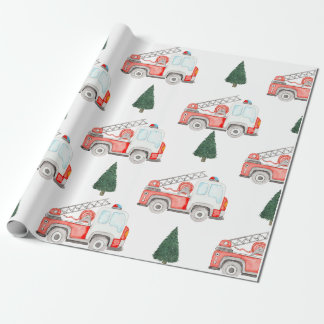 Papier Cadeau Camion à feu et papier d'enlèvement de sapin de No
