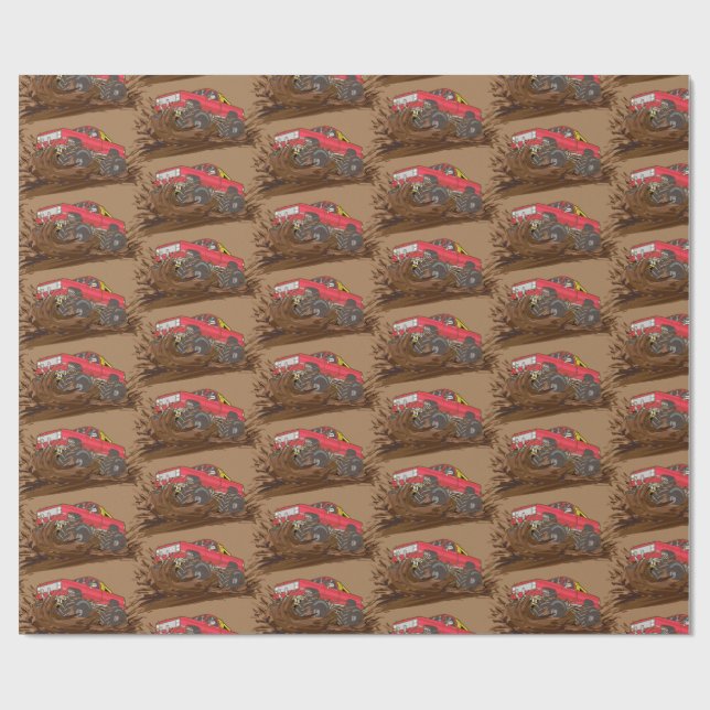 Papier Cadeau Camion de boue à 4 roues Thunder_Cove (Plat)