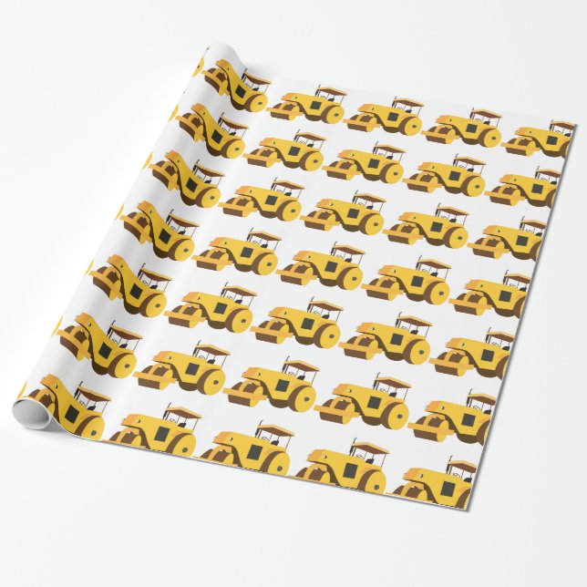 Papier Cadeau Camion de construction de rouleau routier (Déroulé)
