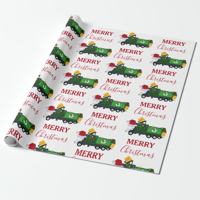 Papier Cadeau Camion de recyclage de Noël (Déroulé)