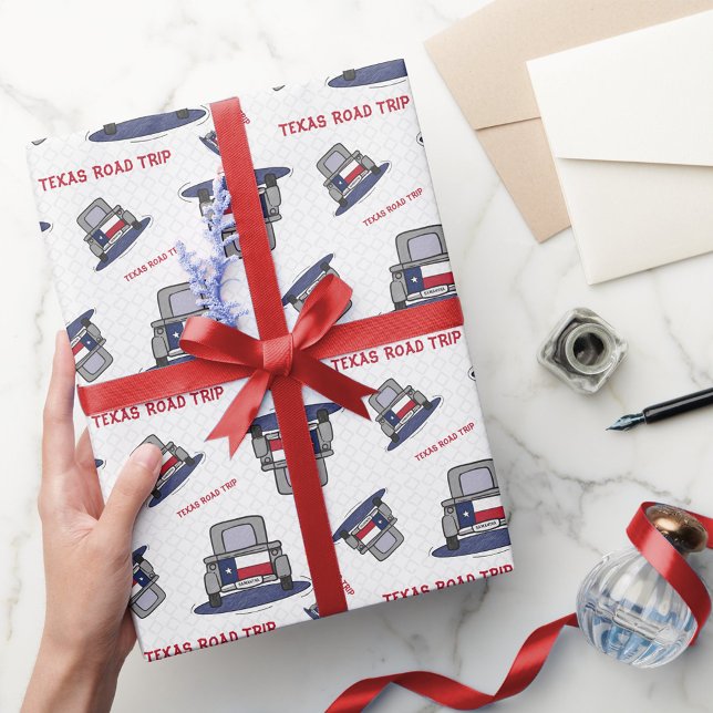 Papier Cadeau Camion de Texas Road Trip State (Créateur téléchargé)