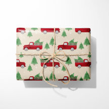 Camion Rouge Rustique Noël