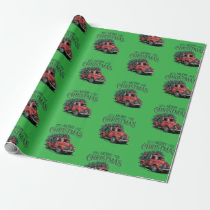 Papier Cadeau Camion vintage des années 50 Noël