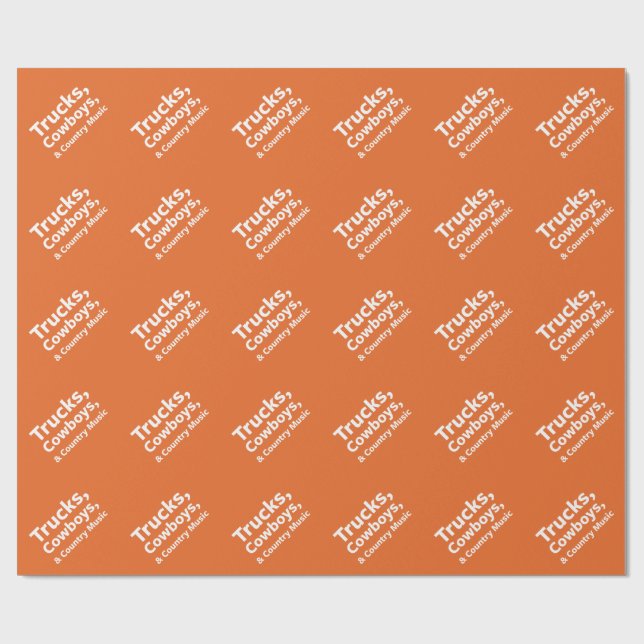 Papier Cadeau Camions, cowboys et musique country (Plat)