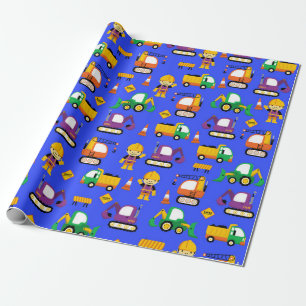 Papier Cadeau Camions de construction
