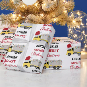 Papier Cadeau Camions de transport de camion de Noël
