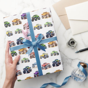 Papier Cadeau Camions Monster pour enfants modernes