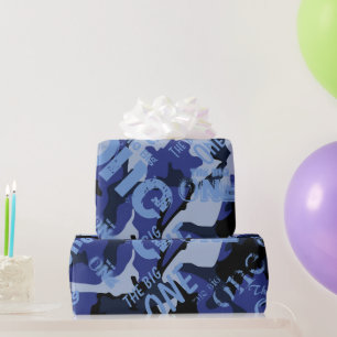 Papier Cadeau Camo Bleu, Le Grand Papier À Envelopper