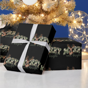 Papier Cadeau Camo Cerf Joyeux Et Lumineux Arc Extérieur Campagn