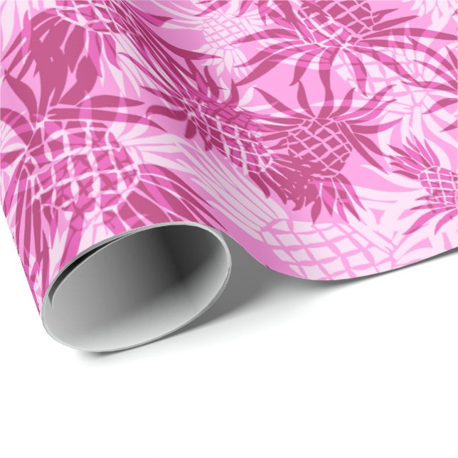 Papier Cadeau Camo d'ananas Hawaiian Tropical (Coin rond)