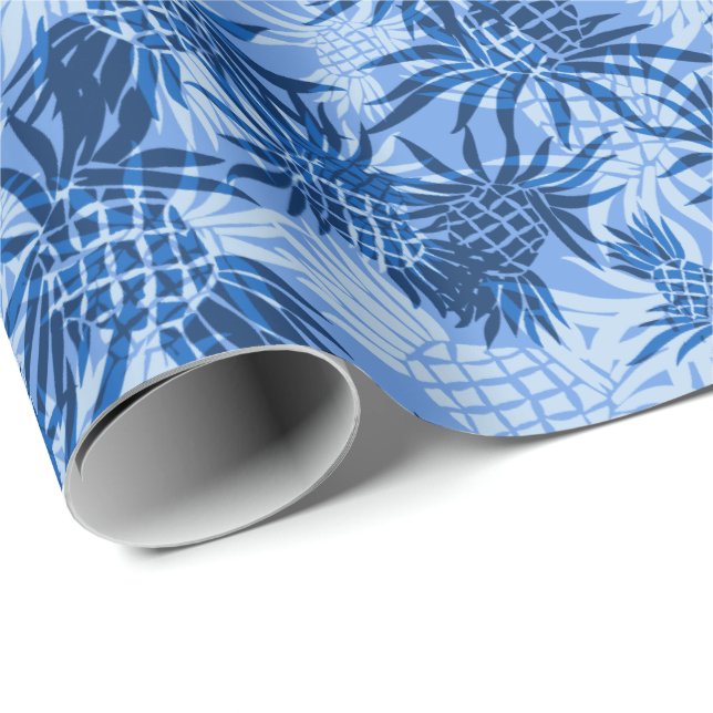 Papier Cadeau Camo d'ananas Hawaiian Tropical (Coin rond)