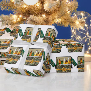 Papier Cadeau Camo Ice Chest Avec Bière Joyeux Noël