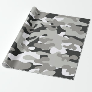 Papier Cadeau Camo noir et gris