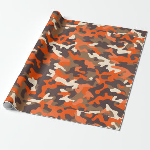 Papier Cadeau Camo orange et Brown