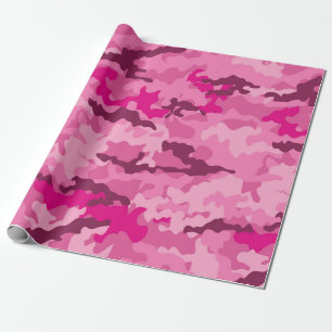 Papier Cadeau Camo rose Camouflage Girly Feminine tendance