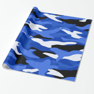 Papier Cadeau Camouflage bleu