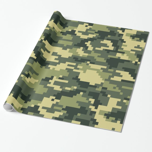 Papier Cadeau Camouflage/Camo de région boisée de 8 de bit (Déroulé)