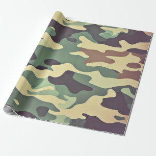 Papier Cadeau Camouflage classique en bois