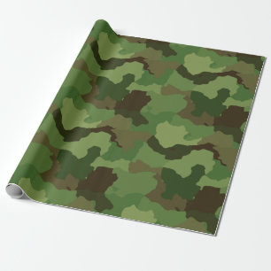 Papier Cadeau Camouflage de bois amusant aux formes plus larges