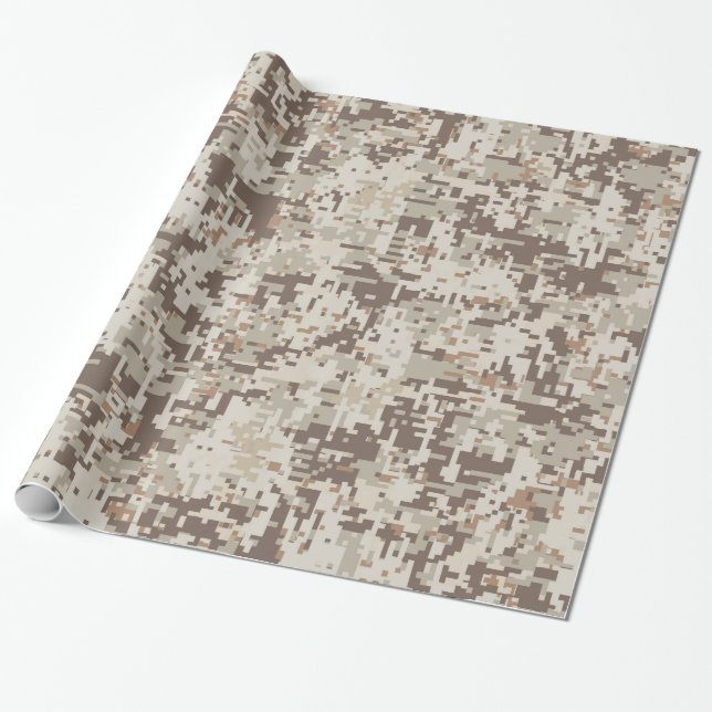 Papier Cadeau Camouflage de Digitals de style de désert (Déroulé)