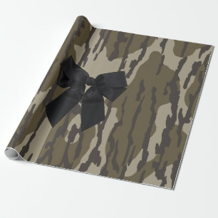 Papier Cadeau Camouflage de fond de vallée Ruban à nœud mignon p