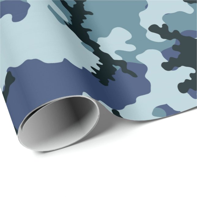 Papier Cadeau Camouflage de la marine (Coin rond)