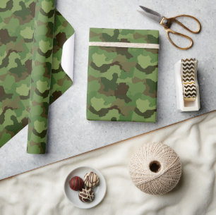 Papier Cadeau Camouflage des Verts et des Browns de l'Armée