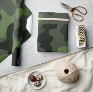 Papier Cadeau camouflage gris vert foncé no.14 imprimer