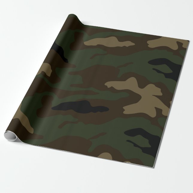 Papier Cadeau camouflage militaire motif uniforme de soldat de l (Déroulé)
