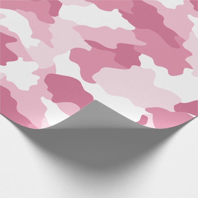 Papier Cadeau Camouflage rose Fille Motif framboise (Coin)