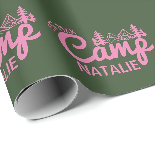 Papier Cadeau Camp Bachelorette Party personnalisé Customisé (Coin rond)