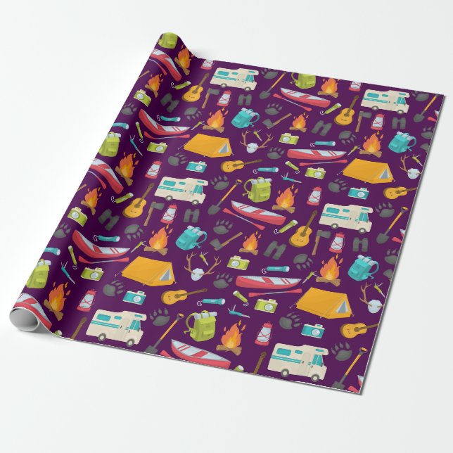 Papier Cadeau Camping (Déroulé)