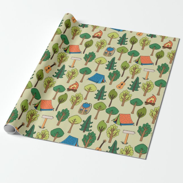 Papier Cadeau Camping (Déroulé)