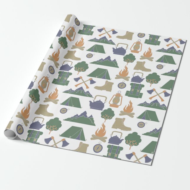 Papier Cadeau Camping et Camping de plein air (Déroulé)