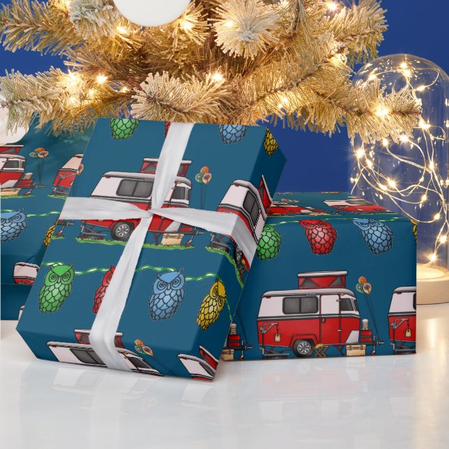 Papier Cadeau Camping Pop Top | Teardrop Trailer | Camper Van (Vacances)