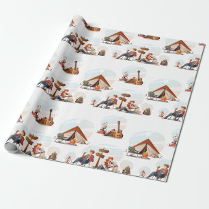 Papier Cadeau Camping, Randonnée, nature et amateurs de plein ai